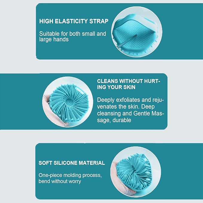 RamPula Silicone Body Scrubber, Silicone Loofah, Quick-Dry Exfoliating Body - Image 4