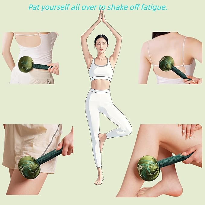 Three-in-one Combination, Ergonomic Mugwort Massage Hammer, Massage Tool - Image 4
