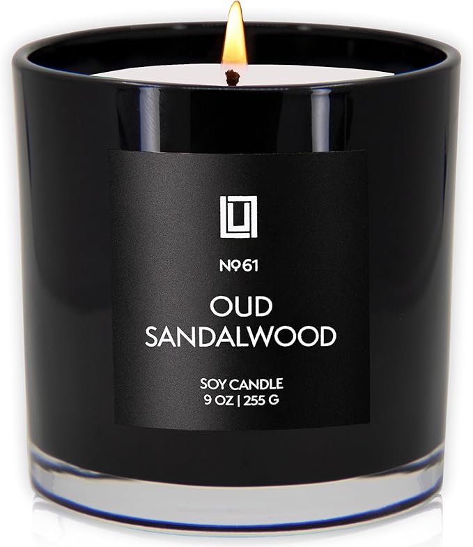 Lulu Candles | Oud Sandalwood | Smells Smokey & Woody | Luxury Scented Soy Jar - Image 2