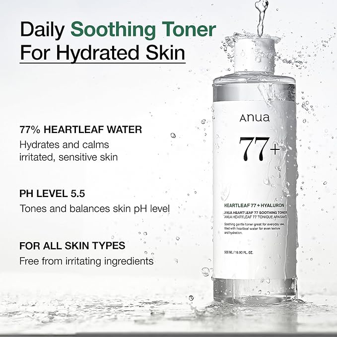 Anua Heartleaf 77 Soothing Toner, Moisturizing & Calming Facial Toner - Image 3