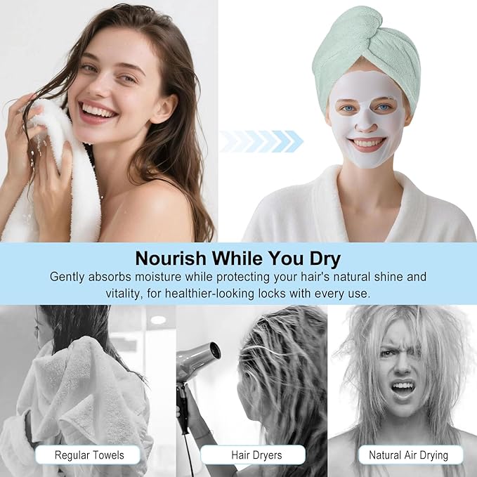 Microfiber Hair Drying Towel Wrap - Image 6