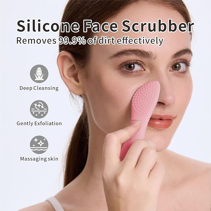 Silicone Face Scrubber Blackhead Remover Tool, Mask Applicator - Image 2