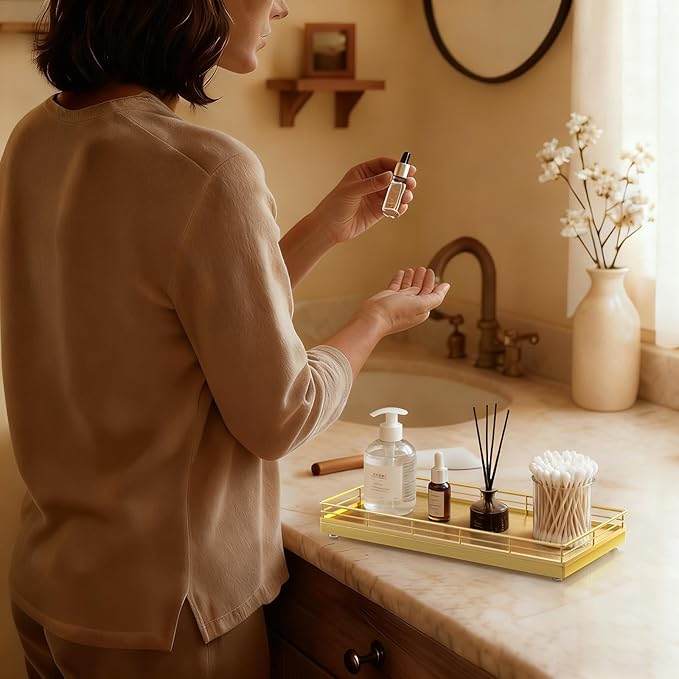 Bathroom Vanity Tray for Countertop, Bathroom Organizer for Soap, Perfume & - Image 7