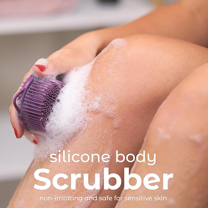 MainBasics Silicone Body Scrubber Dual-Sided Shower Loofah and Scalp Scrubber - Image 2