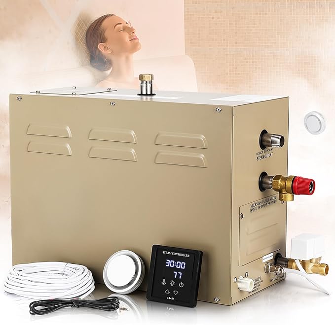 Steam Shower Generator Kit 9KW for Bath Sauna SPA, Aromatherapy Steam Head by HapyvergoDirect