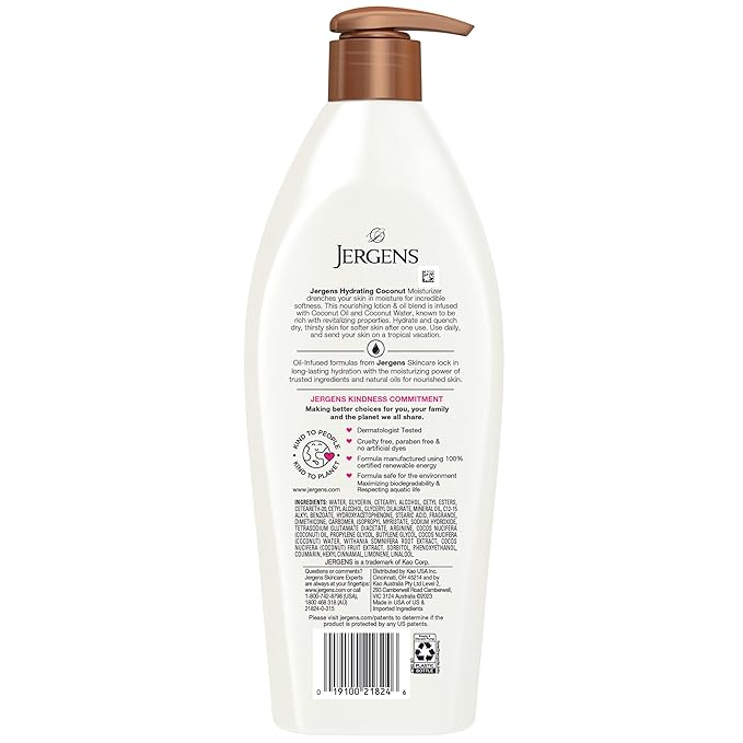 Jergens Hydrating Coconut Body Lotion, Hand and Body Moisturizer, Infused - Image 9