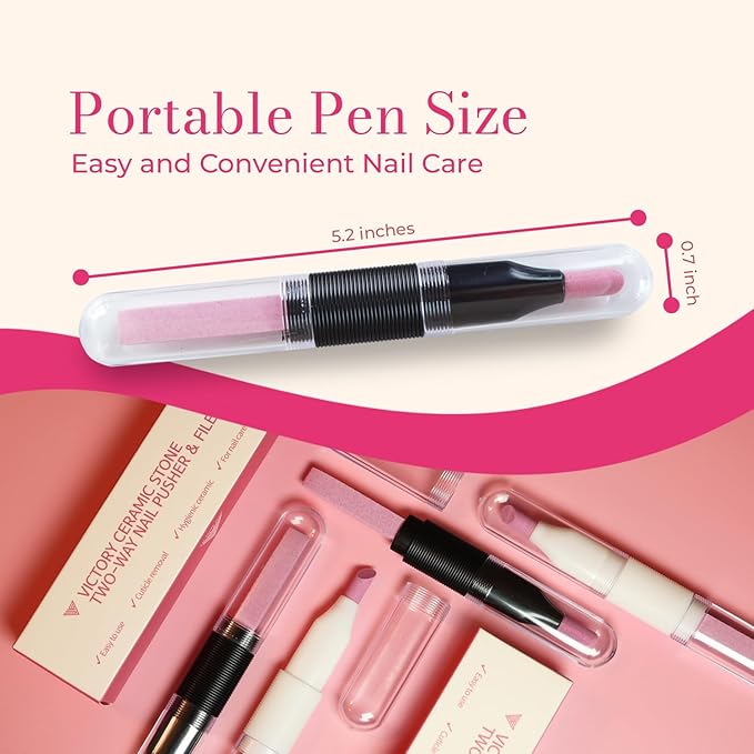 Ceramic Pusher Files for Nails, Manicure Fingernail Files - Image 7