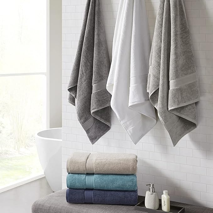 Madison Park 800GSM 100% Cotton Luxurious Bath Towel Set Highly Absorbent - Image 4