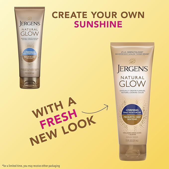 Jergens Natural Glow +Firming Self Tanner Body Lotion, Medium to Deep Skin Tone - Image 2