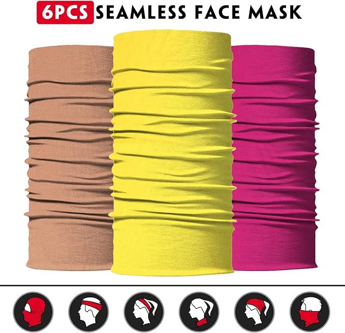 Venswell Neck Gaiter Face Mask Men Women, Seamless Bandana Rave Face Cover - Image 5