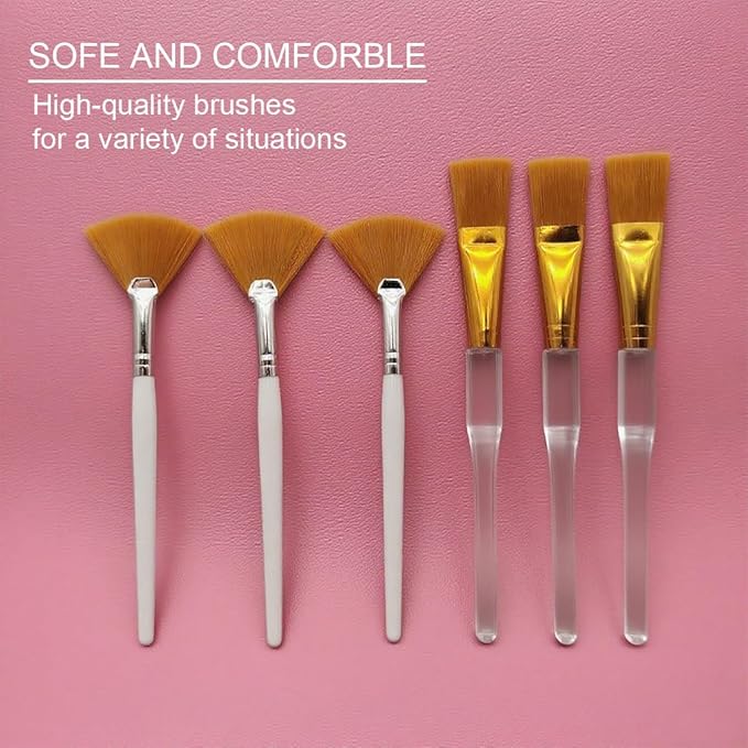 12Pcs Esthetician Facial Supplies 3 Gold Facial Bowls 3 Mud Mask Applicators 3 - Image 5