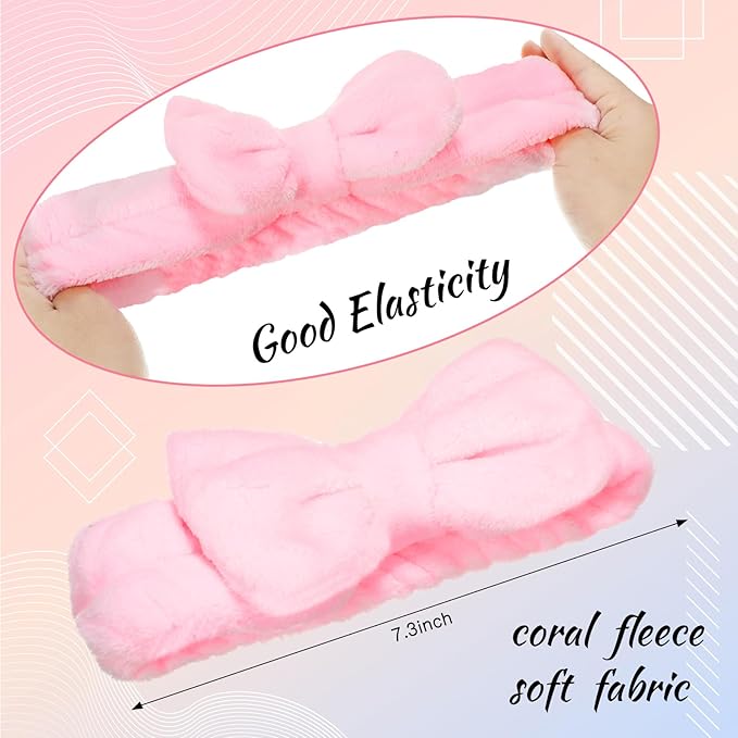Jexine 24 Pcs Facial Spa Headband Makeup Headbands Bulk Bow Hair Head Band - Image 2