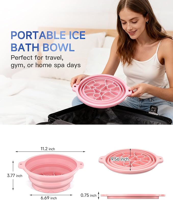 Face Bowl for Ice with Built-in Ice Tray Collapsible Silicone Facial Ice Bath - Image 8