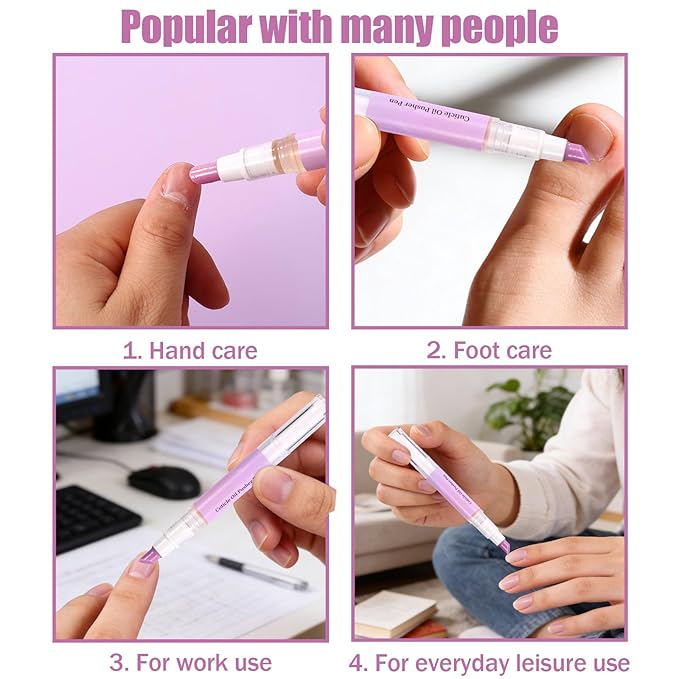 2pcs 2 in 1 Cuticle Oil Pusher Pen, Portable Ceramic Cuticle Remover Pusher - Image 7