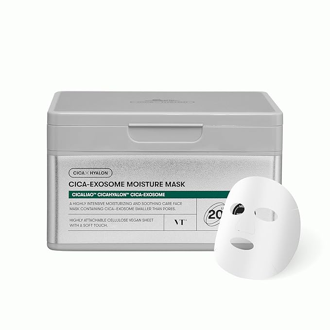VT COSMETICS Cica-Exosome Moisture Mask 20 Sheets, Centella Asiatica & by VTCOSMETICS