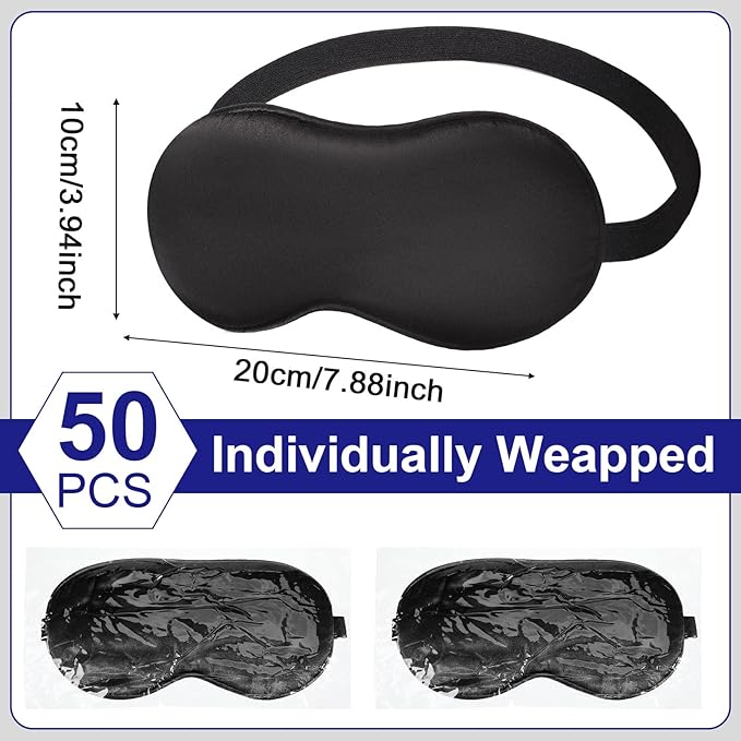 Newcotte 50 Pcs Silk Sleep Eye Mask - Image 2