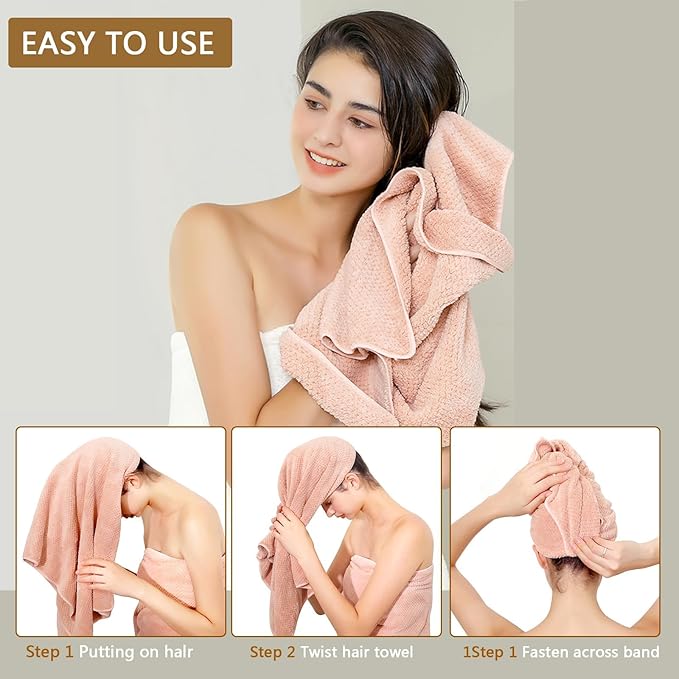 Microfiber Hair Towel Quick Dry Hair Towel Hair Drying Towels Suitable - Image 6