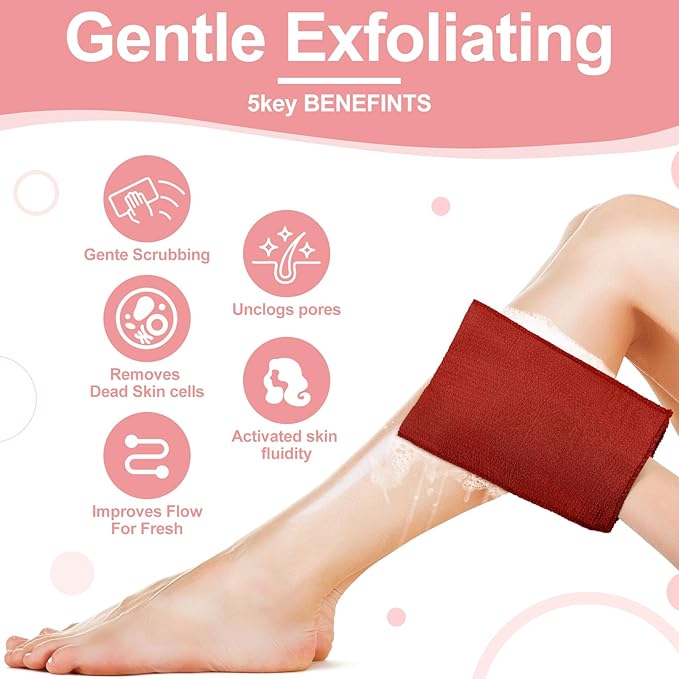 Tatuo 12 Pieces Korean Exfoliating Mitt Glove Italy Towel Body Skin Scrubber - Image 3
