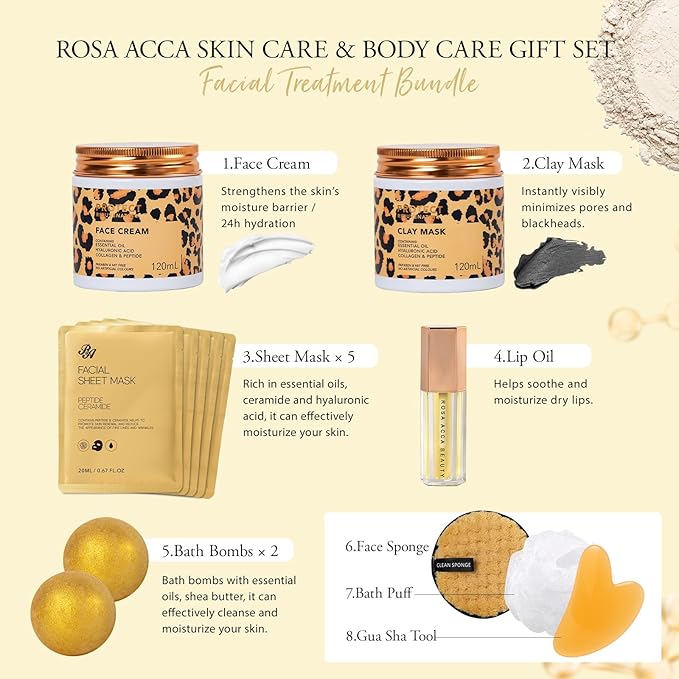 32 Pcs Mother's Day Gift for Mom, Leopard Facial Skin Care Set for Women - Image 4