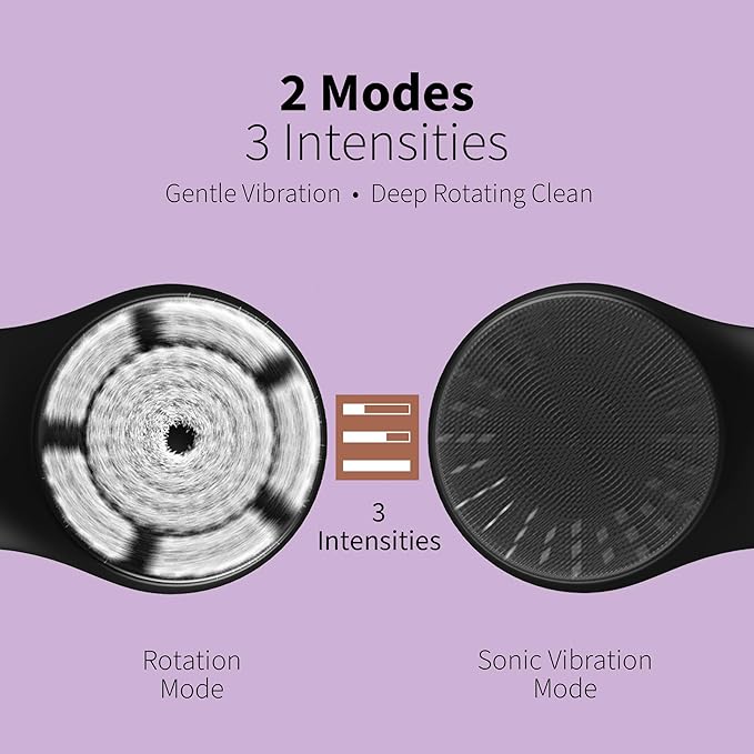 Premium Facial Cleansing Brush, Waterproof Face Scrubber, Spin & Sonic Modes - Image 5