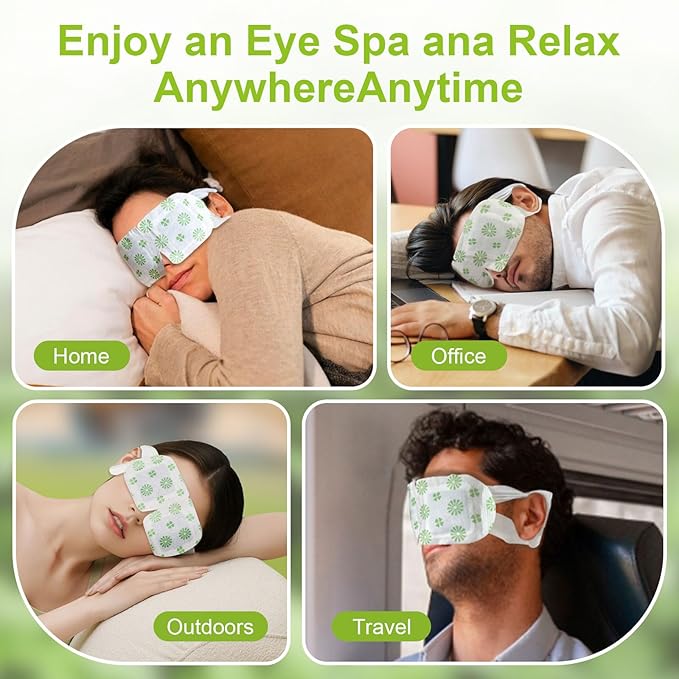 20 Packs Steam Eye Mask, Wormwood Steam Eye Masks Disposable, Self-Heating - Image 6