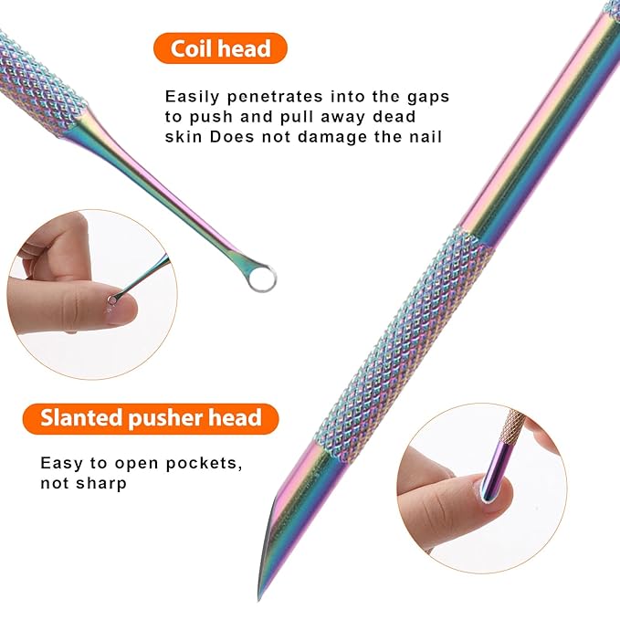 Cuticle Pusher, Dual Ended Nail Cuticle Remover - Image 4