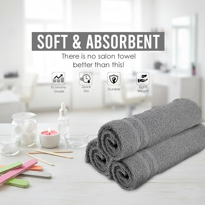 Hand Towels Grey Economy Salon Towels - Image 7