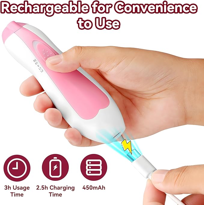 Qunlions life Baby Nail Trimmer Electric, 6 in 1 Rechargeable Baby Nail - Image 2
