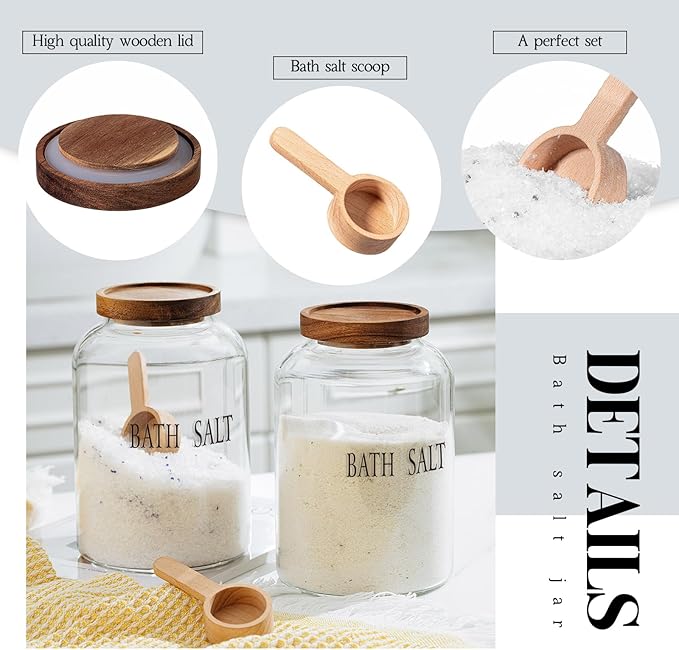 SiliFine 2 Sets 74 oz Large Bath Salt Container - Image 3