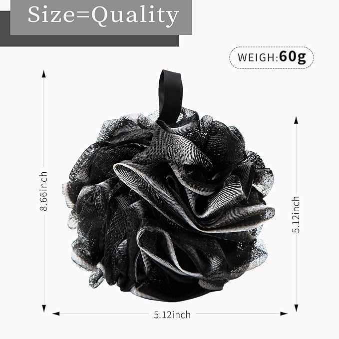 BCKENEY Bath Loofah Shower Sponge Body Back Scrubber Soft Mesh Shower Puffs - Image 2