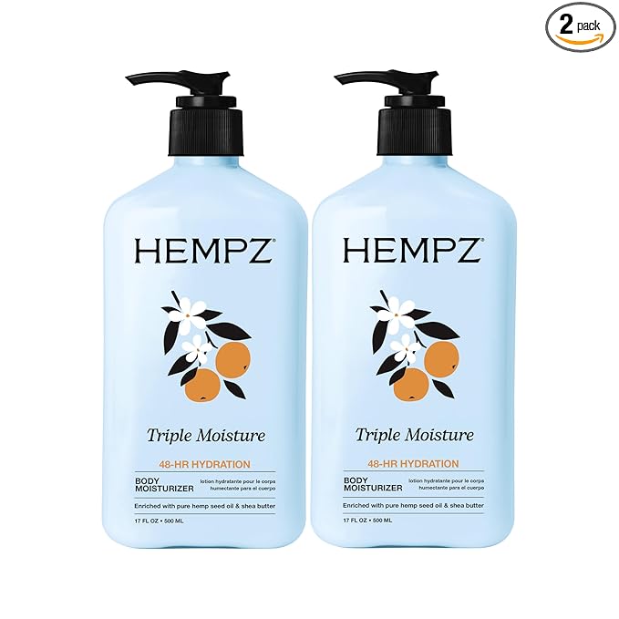 Hempz Triple Moisture Herbal Whipped Body Crème Lotion Moisturizer, 17 Fl Oz by Hempz