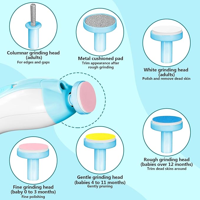 Qunlions life Baby Nail Trimmer Electric, 6 in 1 Rechargeable Baby Nail - Image 3