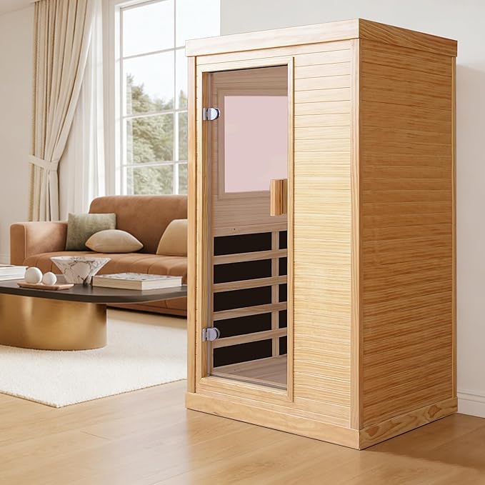 OUTEXER Infrared Sauna Home Sauna Spa Room Chilean Pine Wood 1200W Indoor - Image 9