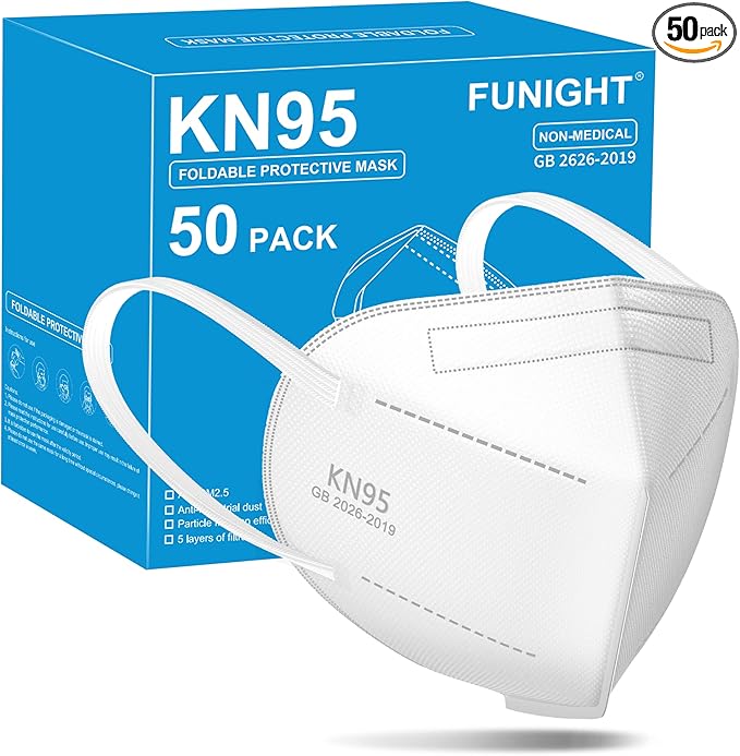 Funight KN95 Face Mask 5-Ply Breathable Filter Efficiency≥95% Protective Cup by Funight