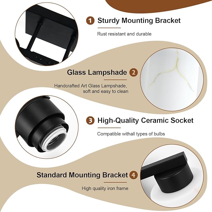 5-Light Bathroom Light Fixtures, Modern Vanity Lights, Living Room, E26 Base - Image 6