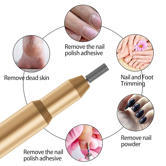 Nail Drill Kit Electric Rechargeable Set Cordless Nail Art Grinding Machine - Image 7