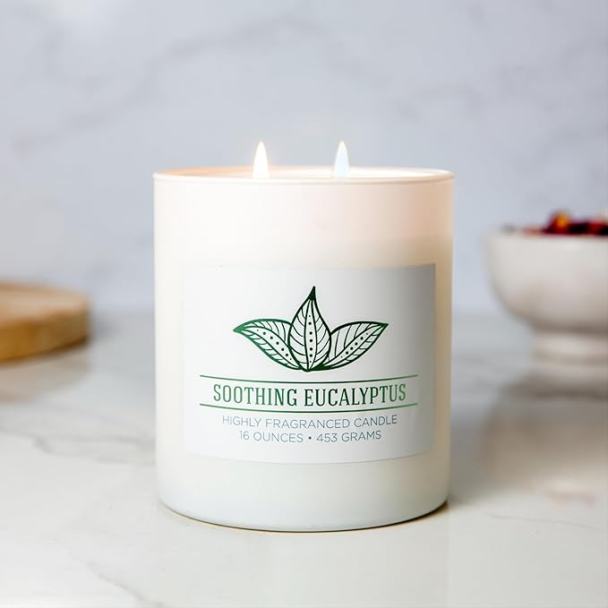 Carolina Soothing Eucalyptus Scented Candle, 16 oz Wellness Relaxing - Image 3