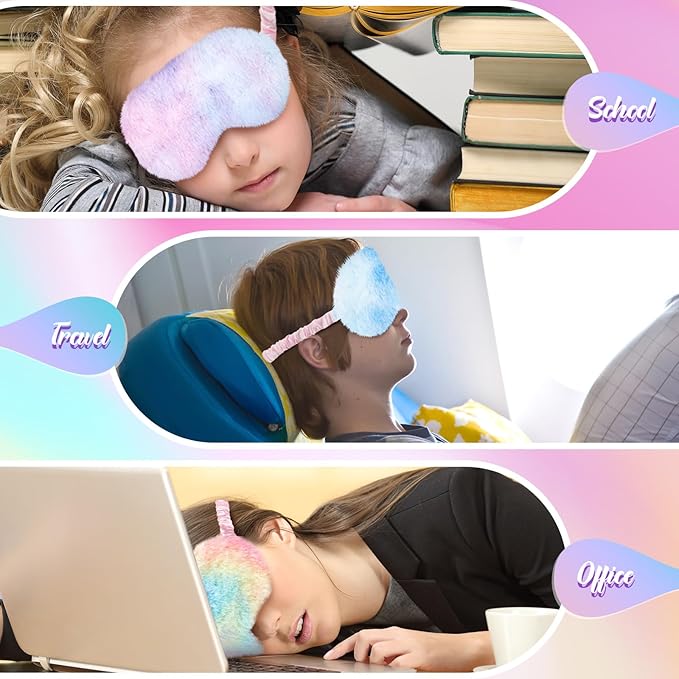 Geyoga 36 Pcs Plush Sleep Eye Mask Silk Furry Eye Covers - Image 6