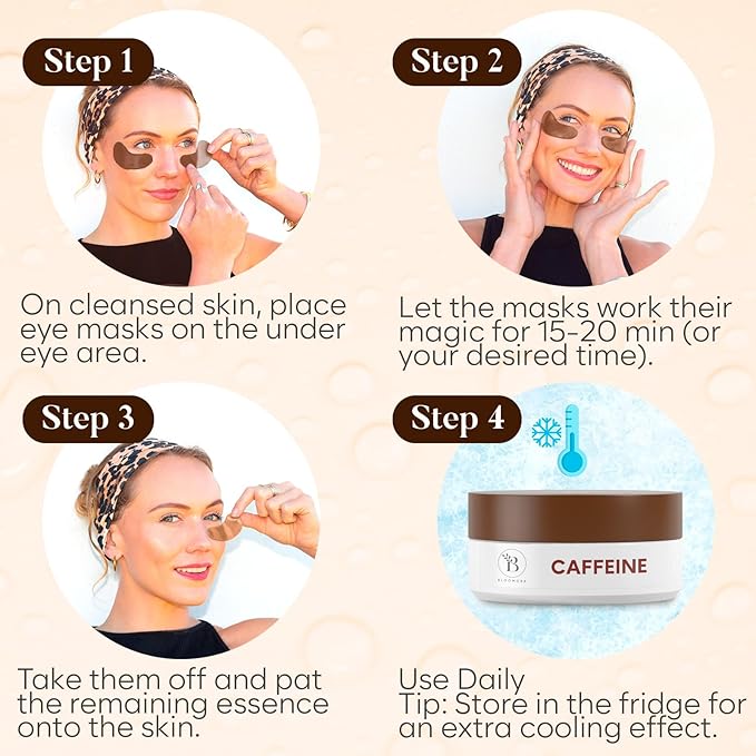 BLOOMORA Caffeine Under Eye Patches, Under Eye Mask - Image 6