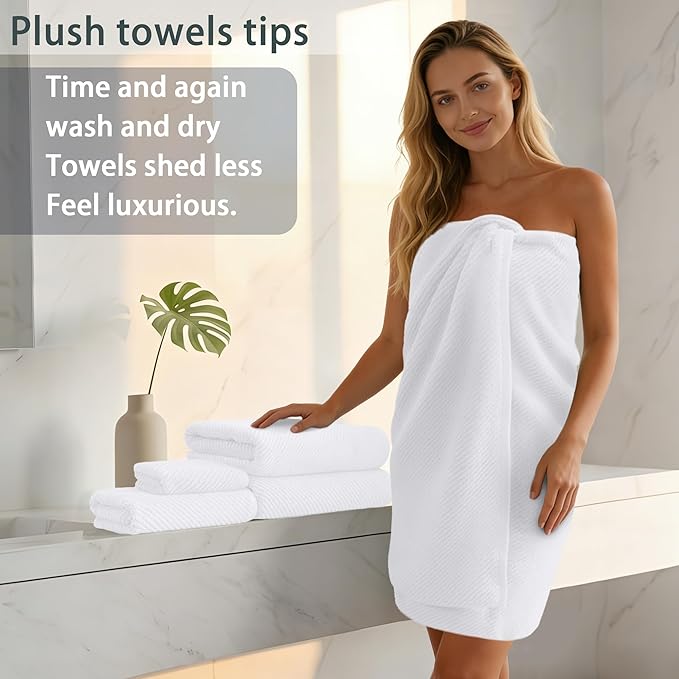 Luxury Bath Towels, Bath Towels Set of 4, Large 30" x 56" - Image 3