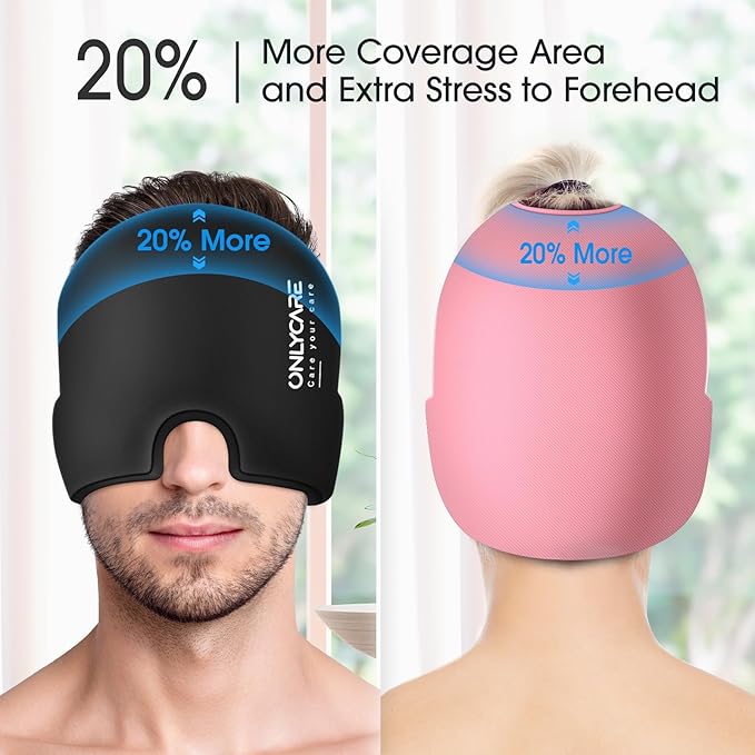 ONLYCARE Migraine Relief Cap, Soothing Migraine Mask, Upgraded Odorless Gel Ice - Image 5