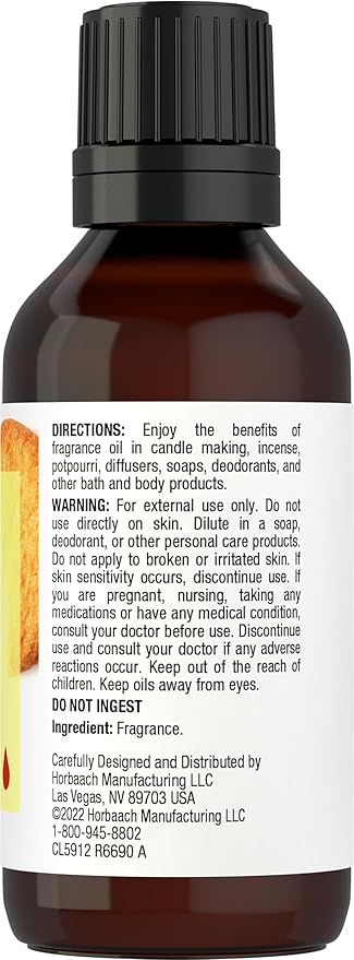 Horbäach Warm Vanilla Sugar Fragrance Oil | 1 Fl Oz | Premium Grade | - Image 2