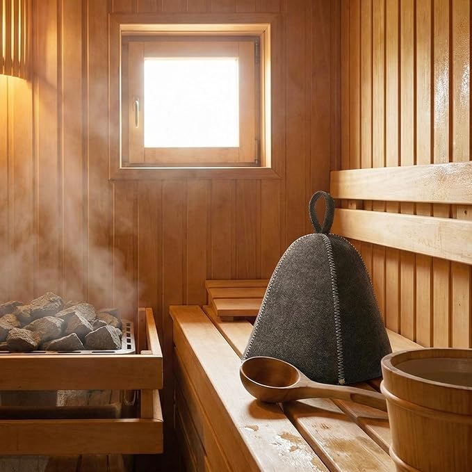 JaGely Sauna Hat for Men Women Sauna Hat Vaporarium Cap Russian Banya Cap for - Image 5