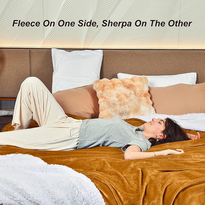 KAWAHOME Sherpa Fleece Queen Size Blanket - Image 4