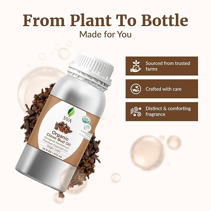 SVA Clove Essential Oil Organic– 16 Fl Oz – 100% Natural Clove Oil - Image 4