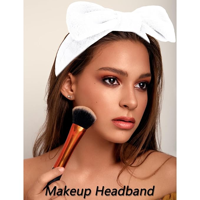 VELSCRUN Spa Headband, Makeup Face Wash Skincare Headbands, Bow Hair Band Party - Image 3