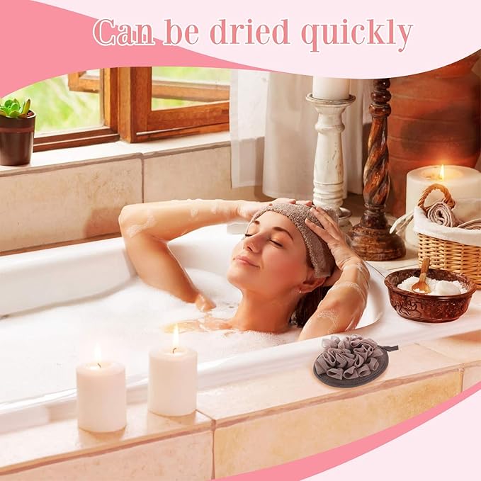 Boao 3 Pcs Bath Shower Pouf Sponge Mesh Pouf Shower Ball Exfoliating Body - Image 4