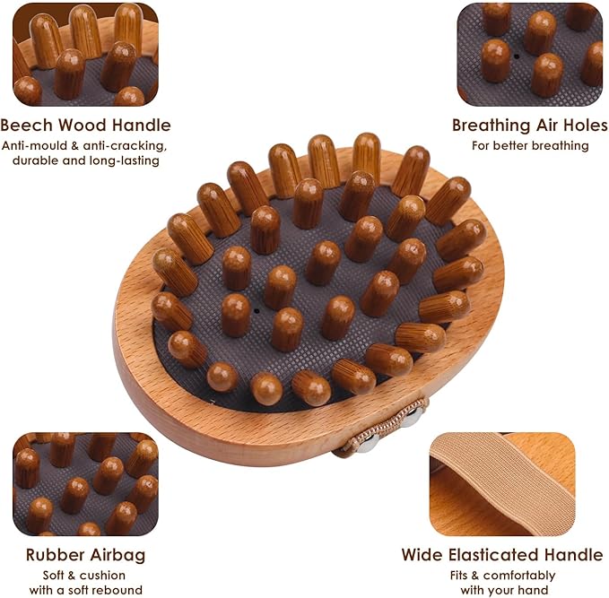Wooden Body Scalp Massage Comb, Trigger Point Massage Tool Meridians Massager - Image 7