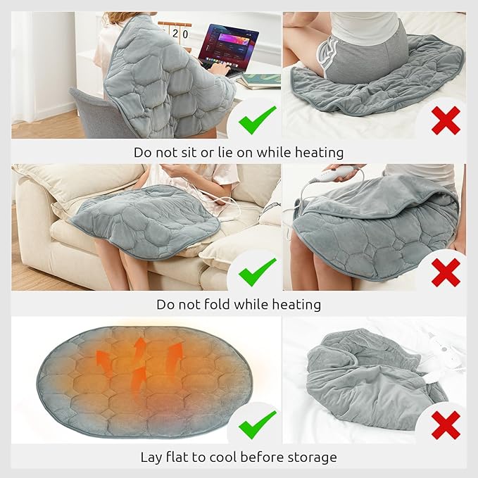 Drewin Weighted Heating Pad for Relax and Calm, Velvet-Soft 7 lbs Electric Lap - Image 6