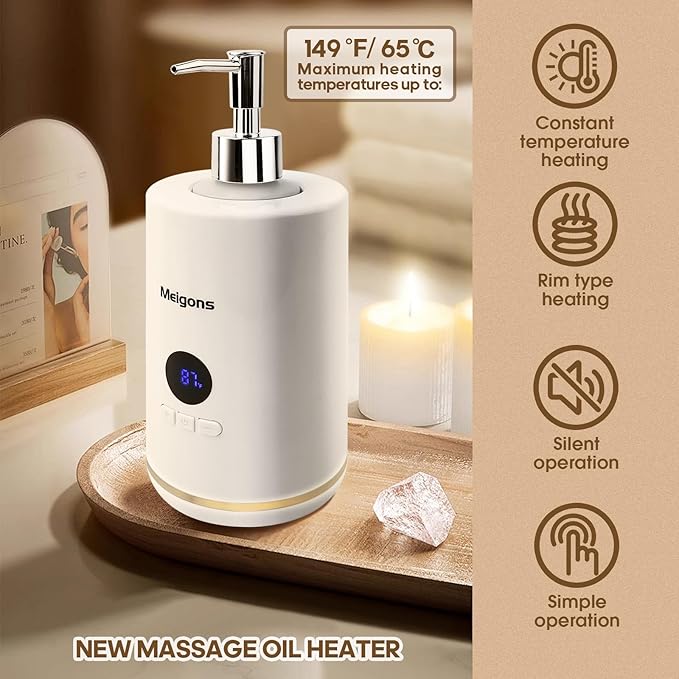 Oil Warmer for Massage, Massage Oil Warmer, Body Oils Heater for Spa, Salon and - Image 2